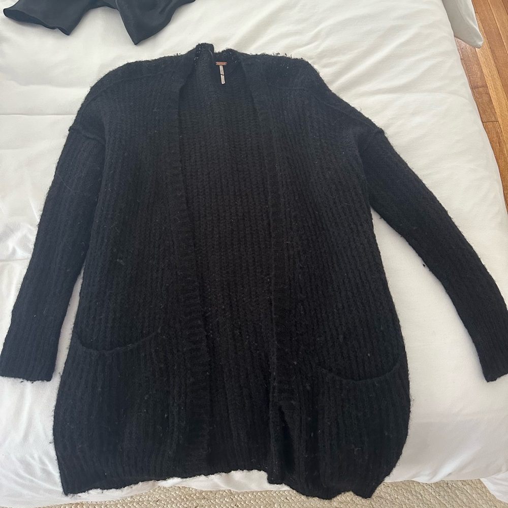 Black knit Free People cardigan